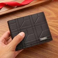 ราคา Mens Wallet Short Bifold Geometric Pattern PU Leather Slim Minimalist Multi Card Holder Money Clip Fashion Wallet for Men (41915158119)