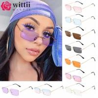 ราคา WITTII แว่นตากันแดดวินเทจสำหรับผู้หญิง แบบไร้ขอบ ขนาดเล็ก กันUV400 (40826508028)