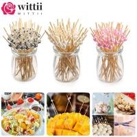 ราคา WITTII ไม้ไม้จิ้มฟันไม้ไผ่ Skewer Party งานแต่งงานส้อมขนมขบเคี้ยว (51451591196)