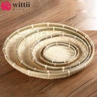 ราคา WITTII ถาดไม้ไผ่สาน ทอรอบตะกร้าขนมปังหวาย ถาดไม้ไผ่ตะกร้าแขวนผนังห้องครัว (48101620806)