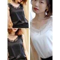 ราคา เสื้อสายเดี่ยวคอวี ลูกไม้ งานดี ดีไซน์สุดหรู (29741073450)