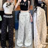 ราคา กางเกงขายาวผ้าพริ้วแต่งลูกไม้โบว์ ใส่แล้วดูผอม (28086082725)