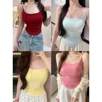 ราคา เสื้อสายเดี่ยวคอเหลี่ยม เก็บทรงสวย ผ้านุ่มใส่สบาย เหมาะกับวัยรุ่นเจน Z (43111721191)