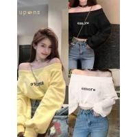 ราคา เสื้อครอปแขนยาวผู้หญิง สไตล์อเมริกัน ลุคสดใส (40225754736)
