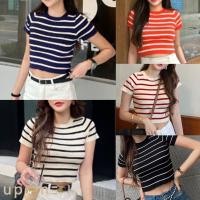 ราคา เสื้อครอปแขนสั้นรัดรูป คอกลม เอว เสื้อครอปแฟชั่น (24855046299)