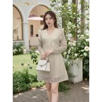 ราคา เดรสแขนยาว สไตล์ฝรั่งเศส ทรงสวยเน้นรูปร่าง ใส่แล้วดูเพรียว (57152131251)