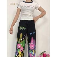 ราคา ชุดเซ็ตแฟชั่นลำลอง สไตล์สปอร์ต เสื้อแขนสั้น กางเกงลายเก๋ (55400962122)