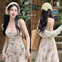ราคา เดรสสายเดี่ยว ลายผีเสื้อ ดีไซน์หรู กลิ่นอายยุโรป (43807866139)