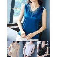 ราคา เสื้อแขนกุดคอวี ผ้าไหม สไตล์หรูหรา (42367304079)