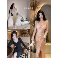 ราคา เกาหลีสไตล์ เดรสคอวี รูดเอว เซ็กซี่พอดีตัว (29890512461)