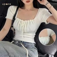 ราคา เสื้อยืดคอเหลี่ยมแขนสั้น ดีไซน์สวยสไตล์เซ็กซี่ (28709211342)