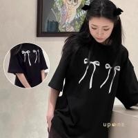 ราคา เสื้อยืดผู้หญิง ลายโบว์น่ารัก สไตล์วินเทจ (28589085713)