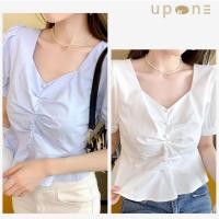 ราคา เสื้อครอปฝรั่งเศส คอเหลี่ยม แขนฟู ดีไซน์เก๋ (26966615463)