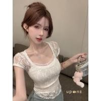 ราคา เสื้อยืดคอเหลี่ยมลูกไม้ ใส่แล้วดูผอม (26839532277)