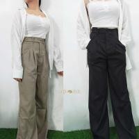 ราคา กางเกงใส่ทำงาน ทรงขากระบอกกลาง ดีเทลเอวสูง สวมใส่สบาย (25165665180)