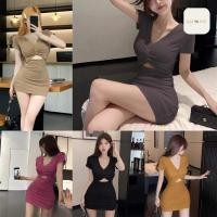 ราคา เดรสแขนสั้น รุ่นโชว์เอว ผ้ายืดตามตัวใส่สบาย ผ้าใส่สบายไม่ร้อน (25121532472)