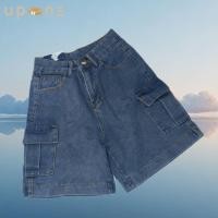 ราคา new กางเกงคาร์โก้วินเทจ กางเกงยีนส์ขาสั้น ยีนส์น้ำเงินพร้อมกระเป๋าข้างเท่ๆ (25030720806)