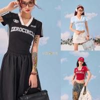 ราคา เสื้อแฟชั่นผู้หญิง เสื้อยืดแขนสั้นสาวๆ พิมพ์ลายสไตล์สาวอเมริกันเท่ๆ (24877753501)