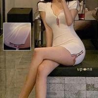 ราคา ชุดเดรสคอวี ฤดูร้อน กระโปรงรัดรูป ดีไซน์เอวเข้ารูป (24835383108)