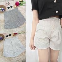 ราคา กางเกงขาสั้นยีนส์ริ้ว เอวสูง ทรงสวย ตะขอมีหูเข็มขัด สไตล์เท่ (24223098304)