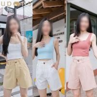 ราคา พร้อมส่ง แฟชั่นฤดูร้อนแขนกุด กางเกงขาสั้นผ้าลินินสไตล์ญี่ปุ่น มีให้เลือก5สี เก๋ไก๋และเซ็กซี่ (23335071778)