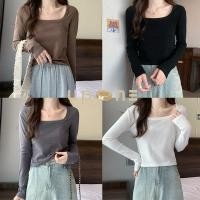 ราคา พร้อมส่ง เสื้อยืดแขนยาวแฟชั่น เสื้อยืดทรงสวย ดีไซน์เรียบหรู งานเข้ารูปสวยๆ (23326368150)