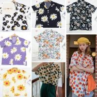 ราคา พร้อมส่ง เสื้อเชิ้ตคอปกเเฟชั่นลายดอกไม้ สไตล์เกาหลี เสื้อ สงกรานต์ ผู้หญิง (23087400736)