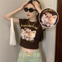 ราคา เสื้อครอปแฟชั่น เสื้อผู้หญิง เเขนสั้น คอกลม (23061858640)