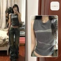 ราคา พร้อมส่ง เสื้อครอปสั้นสไตล์เกาหลีทรงเข้ารูป วินเทจ (22959558859)