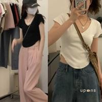 ราคา เสื้อครอปสีเรียบๆ พร้อมส่ง เสื้อยืดครอปเเขนสั้น (21984290388)