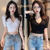 ราคา มีปลายทาง เสื้อยืดแขนสั้น ผู้หญิงสีพื้น เสื้อครอปตัวสั้น งานสวยรัดรูป สวมใส่สบาย (21972377171)