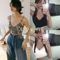 ราคา เสื้อสายเดี่ยวลายม้าลาย เสื้อสายเดี่ยวลายม้าลาย สไตล์เรียบง่าย ลุคเซ็กซี่ เสื้อสายฝอ (18771759520)