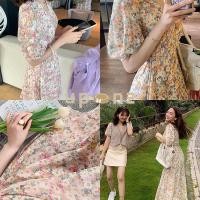ราคา เดรสเอวธรรมดา คอวีอารมณ์เร้าใจ ชุดเดรสลายดอกไม้สำหรับผู้หญิง เดรสยาวคอวีลายดอก (18175147291)