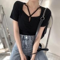 ราคา พร้อมส่ง เสื้อครอปคอไขว้ (23820134600)