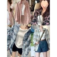 ราคา เสื้อเชิ้ตแขนยาว ใส่สบายไม่ร้อน ลายตาราง เนื้อบางพิเศษ (43770293336)