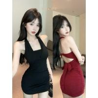 ราคา ชุดเดรสสาวสวย ชุดเดรสเปิดหลัง ผ้าบางเบา โชว์รูปร่าง (43718898438)