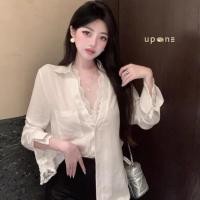 ราคา เสื้อเชิ้ตผู้หญิง ลายลูกไม้ แขนยาว ใส่สบาย (43709987420)