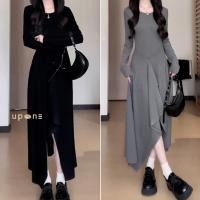 ราคา เดรสแขนยาวสีดำ ทรงเข้ารูป สวมใส่สบาย สไตล์เรียบหรู (43150203052)