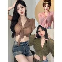 ราคา เสื้อครอปแขนยาว สไตล์เกาหลี แขนกระดิ่ง ใส่สบาย (42417983485)