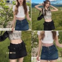 ราคา กระโปรงยีนส์เอวสูง ทรง A ใส่แล้วขาดูยาว (29784928973)