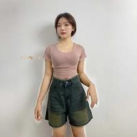 ราคา กางเกงยีนส์ขาสั้นเอวสูง สีน้ำเงิน สำหรับสาวๆ ที่ชอบสไตล์สูง (29472488423)