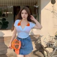 ราคา เสื้อยืดแขนสั้นผู้หญิง ทรงสวย คอเหลี่ยม ดูเพรียว (29023353428)