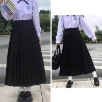 ราคา กระโปรงยาวสีดำเทา ดีไซน์พลีท สไตล์เรียบร้อย (28123181800)