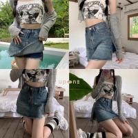 ราคา กระโปรงยีนส์เปิดข้าง ทรงสวย สำหรับสาวตัวเล็ก (28072875220)