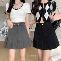 ราคา กระโปรงเอวสูงสีเทาพลีทสำหรับสาวๆดีไซน์ใหม่ (27061451932)