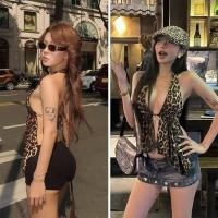 ราคา เสื้อสายเดี่ยวแฟชั่น ลายเสือดาว คอฮาเตอร์เว้า อวดหุ่นเพรียว (27888526791)