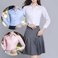 ราคา เสื้อทำงานแขนยาว เสื้อเชิ้ตสุภาพสำหรับผู้หญิง (26606092127)