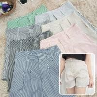 ราคา กางเกงขาสั้นลายริ้ว ทรงสวยทรงเป๊ะ ตะขอมีหูเข็มขัด สไตล์สุดเท่ (25973094539)