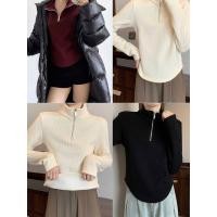 ราคา เสื้อยืดแขนยาวคอสูง สไตล์เกาหลี เสื้อซิปตัดแหวก (50550835843)