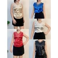 ราคา เสื้อแขนกุดคอวี ลายลูกไม้ ตัดเย็บสวย (45450923106)